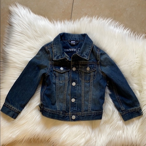 baby boy denim jacket with fur collar